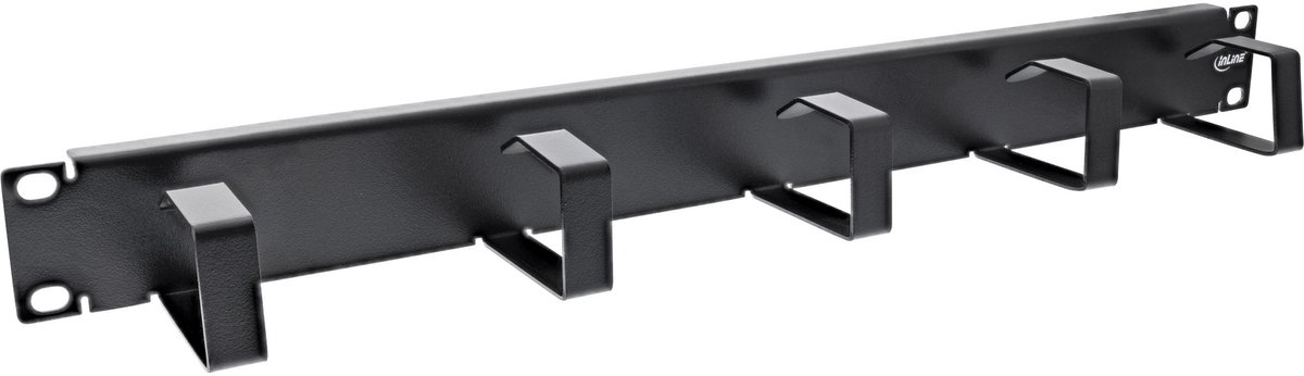 InLine® 19 kabelmanagementpaneel, 5 kleine beugels, RAL9005, zwart