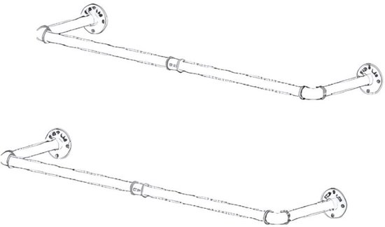 2 stuks kast staaf end ondersteunt meubels hardware accessoires kledingkast buis ondersteuning beugel kleding hanger stang houder (zilver