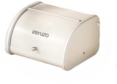Ceruzo Boîte à Pain Couvercle Coulissant - Design Rétro - Opbergbox Cuisine- Beige Doux Mat - 25 x 26 x H17 cm