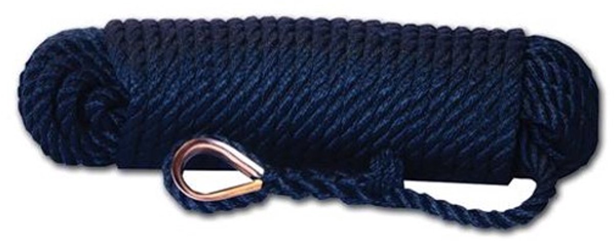 Hollex 20 meter navy 3-strengs Ankerlijn Ø12mm