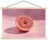 Posterhanger incl. Poster 150x100 cm - Schoolplaat - Grapefruit - Roze - Disco - Shiny - Textielposter - Blanke latten