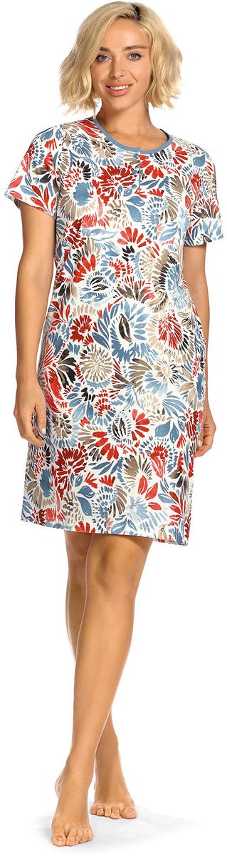 Comtessa Ascafa Nachthemd 'Jolly Wake Up' - Dames Nachtmode - Korte Mouw - Licht Blauw