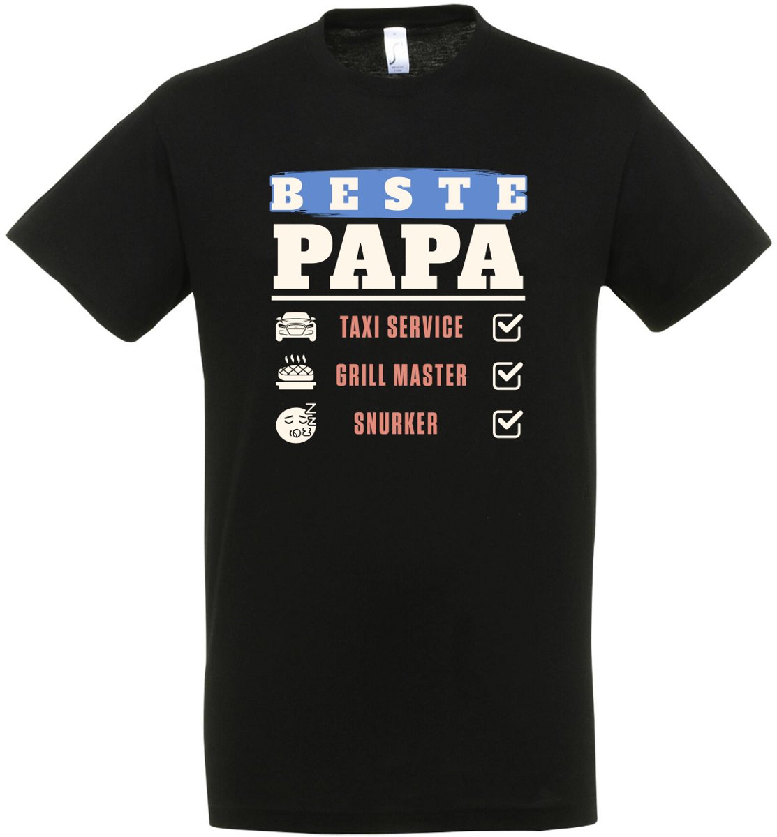 Beste Papa Checklist T-shirt - Taxi Service - Grill Master - Snurker - Vader - cadeau - Papa -beste vader ter wereld - jarig - gift - father - Vader cadeau - verjaardag - Maat S