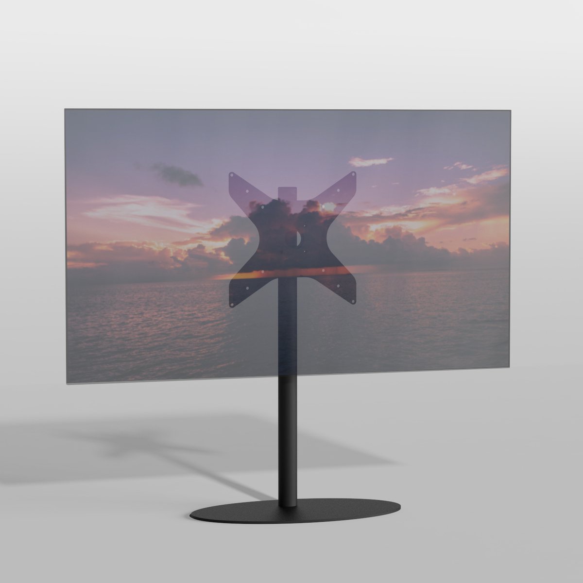Cavus TV Vloerstatief ELLIPS - zwart - hoogte 100cm - VESA 400x400