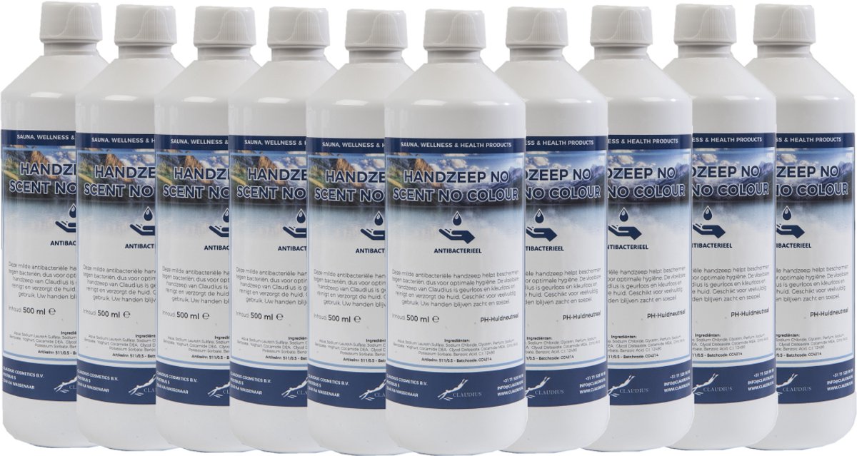 Goedkoopste Handzeep No Scent, No Colour 500 ml - set van 10 stuks - Voordeelverpakking