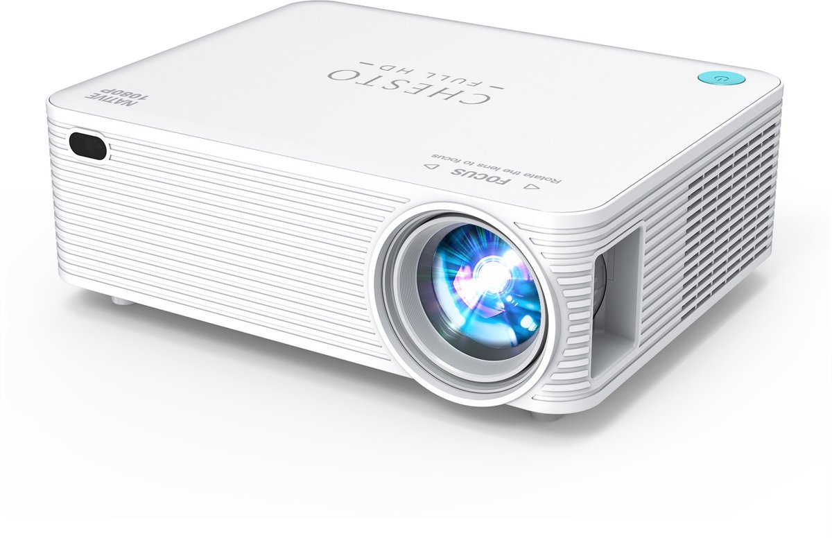 Chesto Beamer FULL HD (4K-Ondersteuning) - 10.000 Lumen - Streamen vanaf je telefoon met wifi