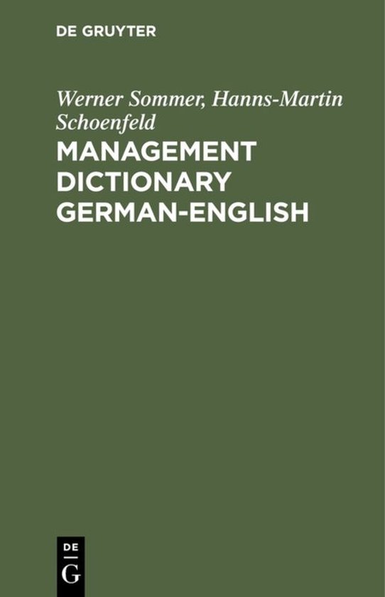 Management Dictionary German-English - cover