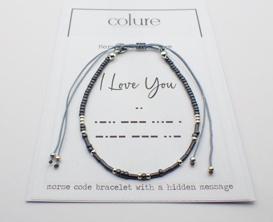 Zwarte Armband met Morse Code Kralen Geloof