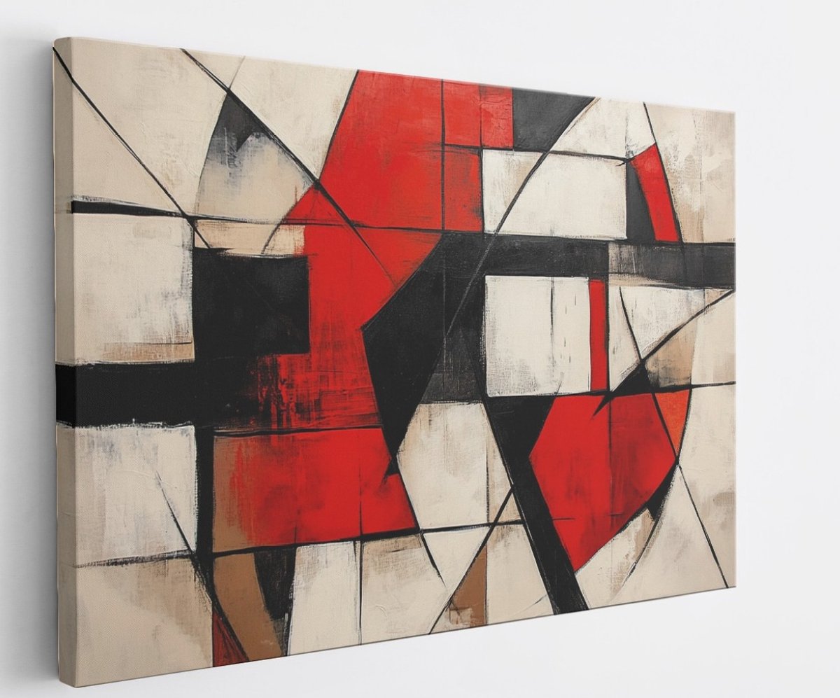 Saammp Canvas Schilderij - Geblokt - Kleurijk - Abstract - 150x100 - Foto op canvas - Wanddecoratie - Muurdecoratie Woonkamer - Slaapkamer decoratie - Canvas Print Multicolor