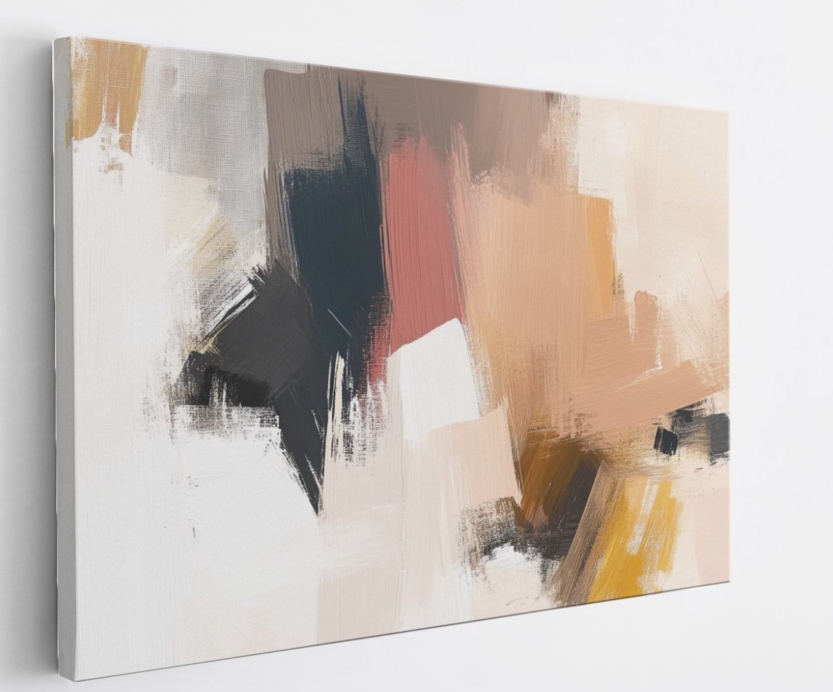 Saammp Canvas Schilderij - Dynamisch Abstract kunstwerk - 150x100 - Foto op canvas - Wanddecoratie - Muurdecoratie Woonkamer - Slaapkamer decoratie - Canvas Print Multicolor