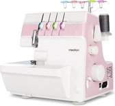 MEDION overlock naaimachine SO90 (elektrisch, 90 watt, LED-lampje, one-pass snijden, uitgebreide accessoires, MD19169) roze