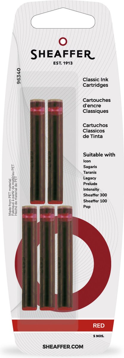 Sheaffer inktpatronen - rood