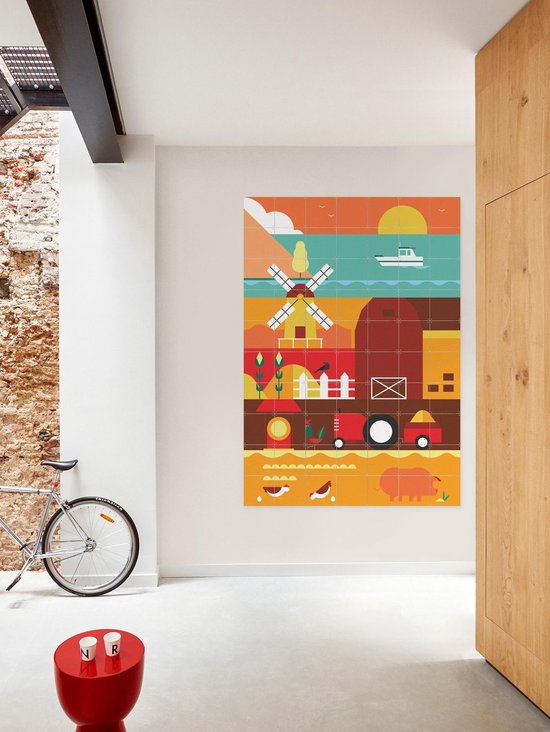 Ferme IXXI - Décoration murale - Animaux - 100 x 140 cm