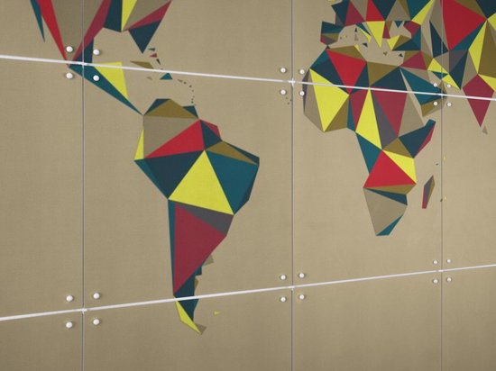 IXXI Carte du Monde 3D Rétro - Décoration murale - Abstrait - 100 x 80 cm