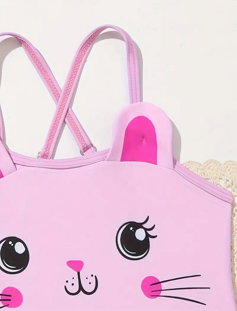 Zwemkleding meisjes badpak zwempak met print roze — afbeelding 3