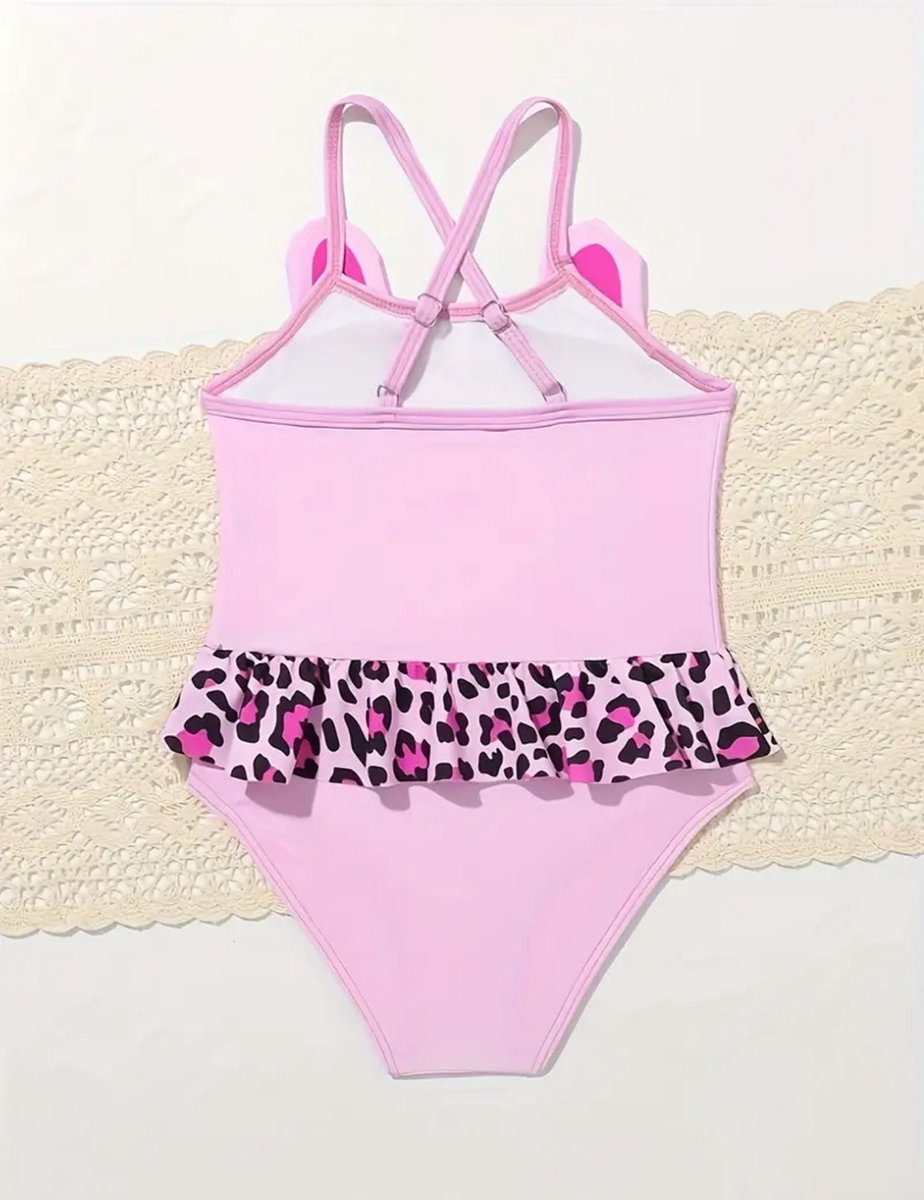 Zwemkleding meisjes badpak zwempak met print roze — afbeelding 5