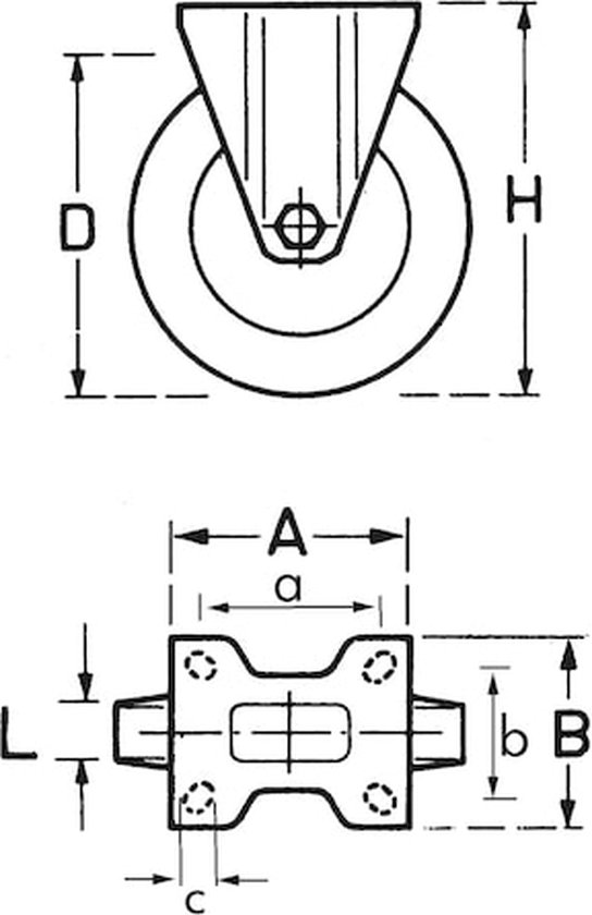 Wurth - Roulette de transport avec support rigide - Roulette de transport de meubles avec support fixe x 1 pc - 250 kg