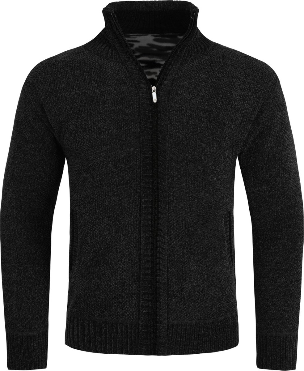 ALLTHEMEN Heren Vest Warme Winter Cardigan Met Rits - Gebreide Fleece Vest - XXL