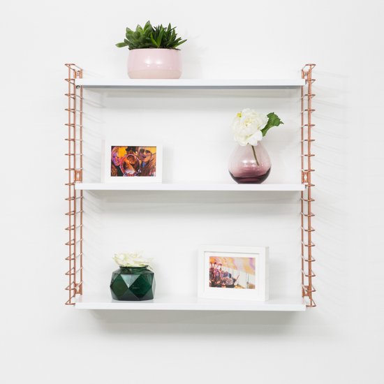 Tomado - Etagère murale - Cuivre / Blanc - 70x21x68cm