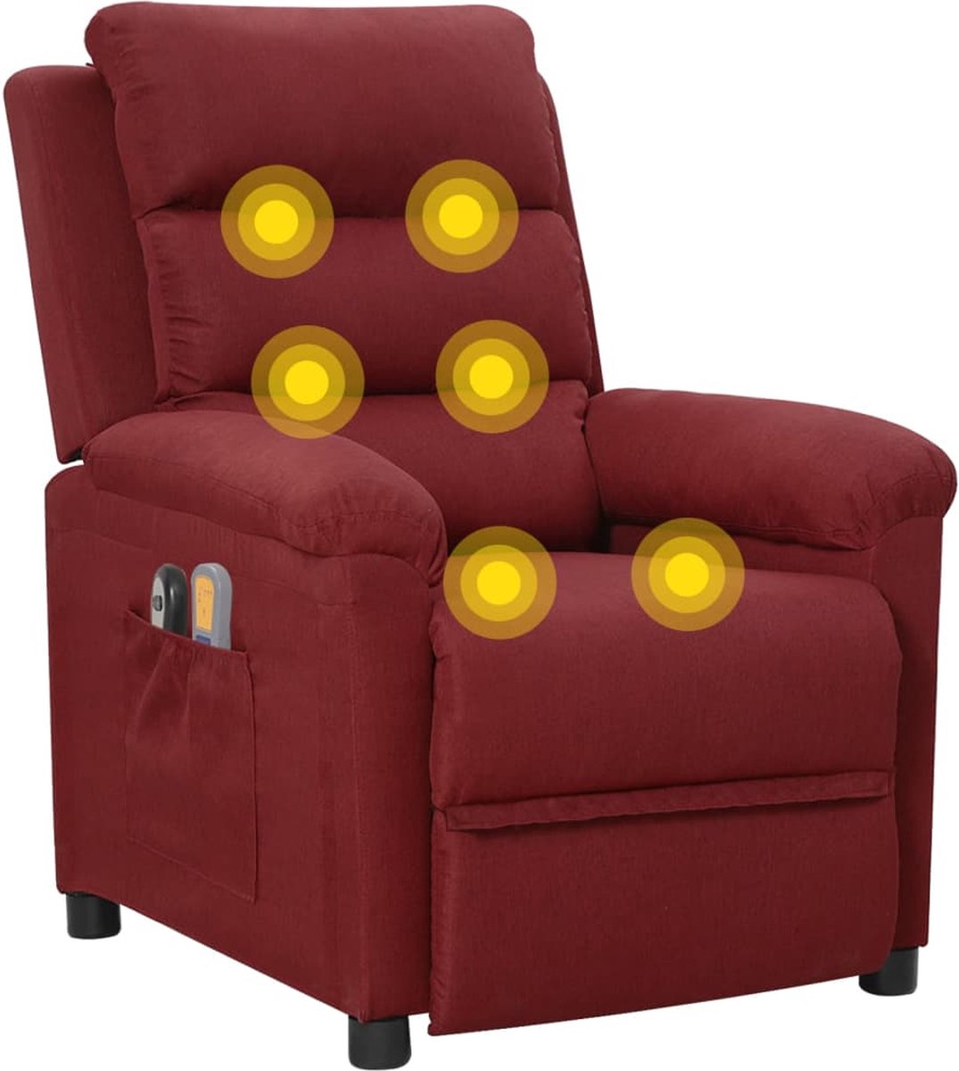 Massagestoel Relaxfauteuil Elektrisch Wijnrood Ergonomisch - afbeelding 3