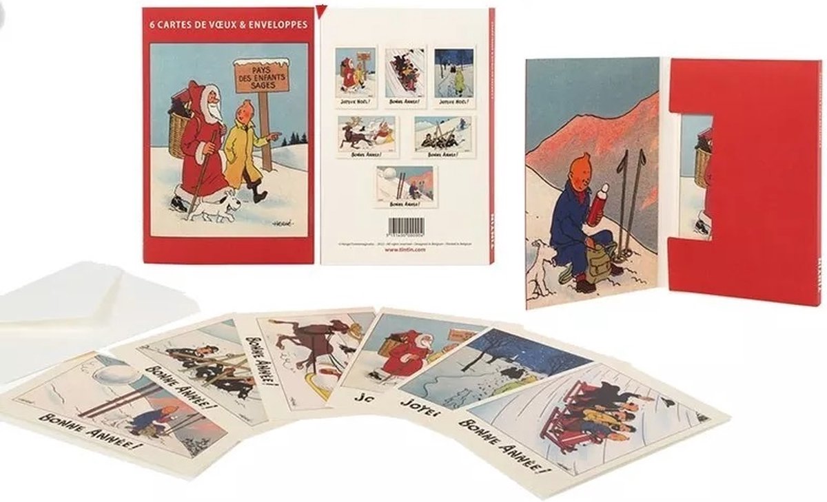 6 kaarten en enveloppen - Kuifje