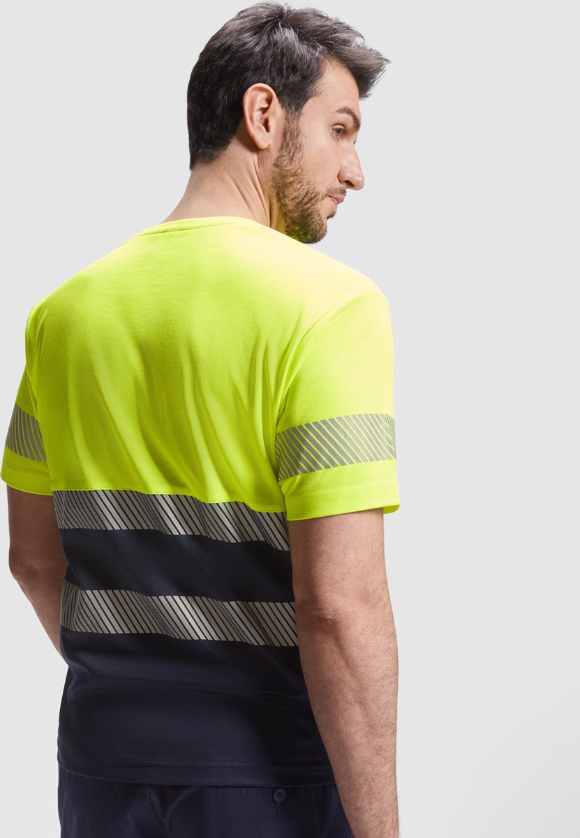 Roly T-Shirt Tauri RY9317 - Navy Blue 55/Fluor Orange 223 - XL