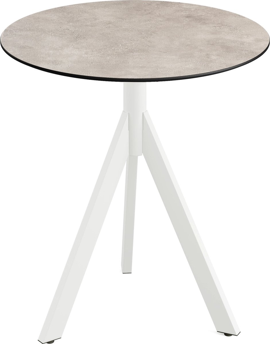 Essentials Infinity Tripod Terrastafel Wit Frame + Moonstone HPL 70 cm - 140021370 - Horeca & Professioneel