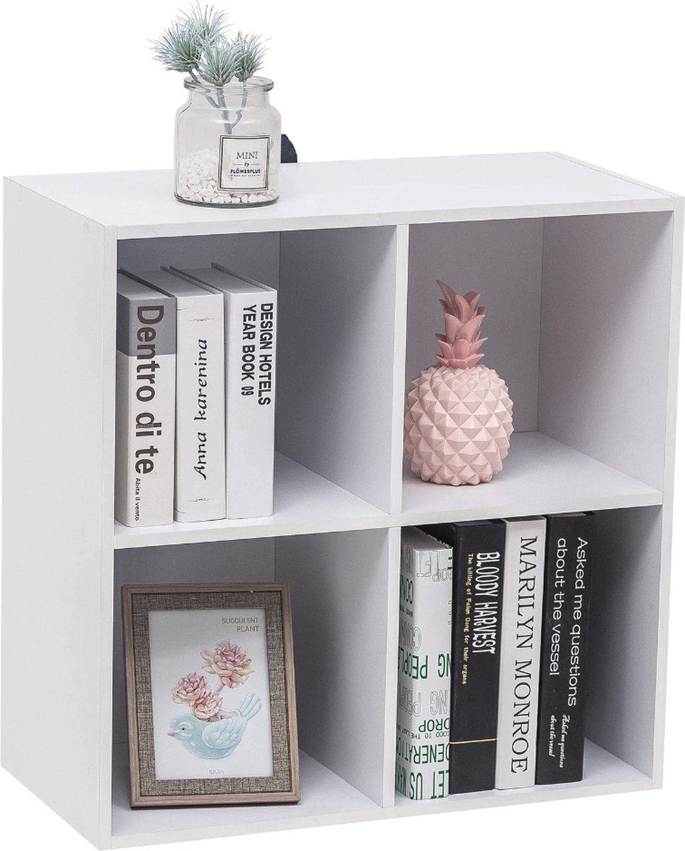 Bolt Edge Boekenkast - 4 vakken - Wit - Hout - MDF