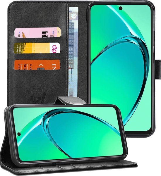 thumbnail: GOKEN Hoesje Voor Oppo A40/A60 – Portemonnee Flip Case Met Magneet & Standaard – Volledige Bescherming – Zwart