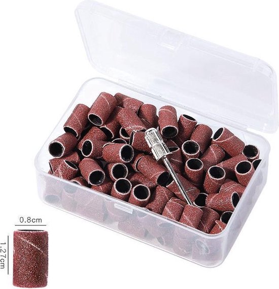 Nifkos - Schuurrolletjes Nagelfrees - 240 grit - 100 stuks - Schuurrolletjes 240 - Schuurrol - Schuurrollen - Schuurrolletjes 240 - Schuurrollen 240 grit - Schuurhulzen - Mandrel bitje - Mandrel - Sanding bands nagels - Sanding bands nails