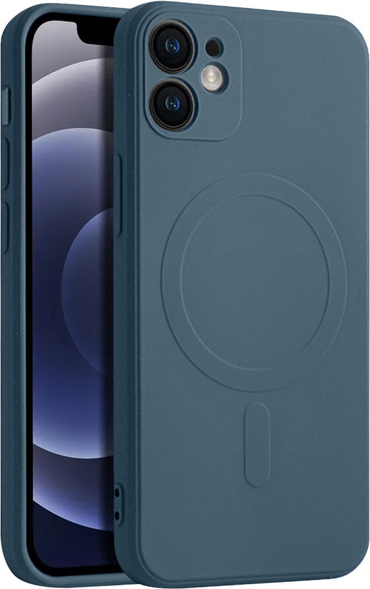 Casify Siliconen Hoesje geschikt voor MagSafe iPhone 12 Hoesje - Blauw