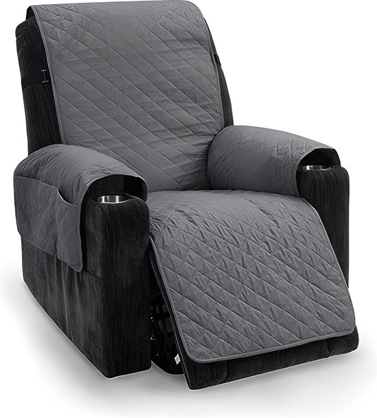CYCMACO Waterdichte Hoes Voor Fauteuil 1 Plaats, Universeel, Antislip Stoelbekleding, Hoes Voor Relaxstoel, Stoelbeschermer Voor Televisiestoel, Vuilafstotend, Krasbestendig, Lichte Koffie