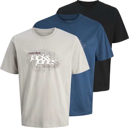 JACK&JONES - T-shirts à manches courtes col rond JCOGRID (lot de 3) - Homme - T-shirts