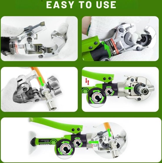 TEENO Hydraulische krimptang 15-32 mm, met 12 contouren