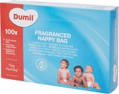 Dumil Geparfumeerde Luierzakjes – 100 Stuks – Hygiënisch & Fris – Voor Luiers, Babydoekjes & Afval – Met Treksluiting
