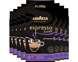 Lavazza Espresso Barista Intenso Filterkoffie - Gemalen Koffie - Blend van Arabica & Robusta Bonen - Intensiteit 9/10 - 8 x 250 gram