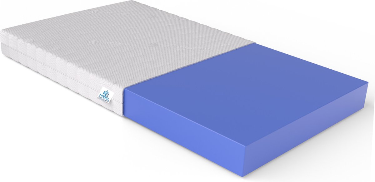 Nobel Bedden Koudschuim Bamboo Matras 90x200 - 20 cm dik | Orthopedisch - Koudschuim HR45 - Premium Kwaliteit Wit Bruin