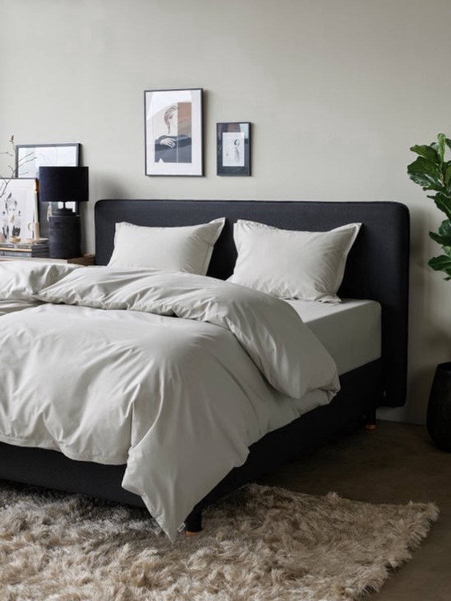 Home by TEMPUR® - Dekbedovertrek van 100% Egyptisch Katoen - strijkvrij en droger geschikt - Nature - 200x200 cm - zonder kussensloop