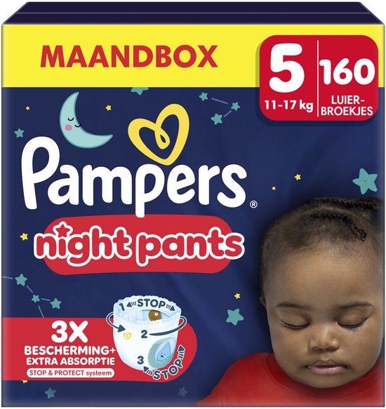 Pampers Night Pants - Maat 5 (12kg-17kg) - 160 luierbroekjes - Maandbox