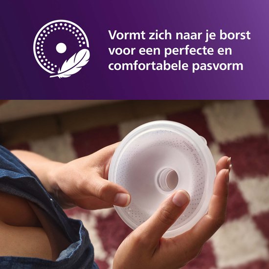Philips Avent - Kleine Bescherminzetstukken - Perfecte Pasvorm voor Kleine Tepels (15mm & 17mm) - Comfortabel Siliconen Materiaal - Eenvoudig Schoon te Maken - SCF554/11 van Philips — afbeelding 4