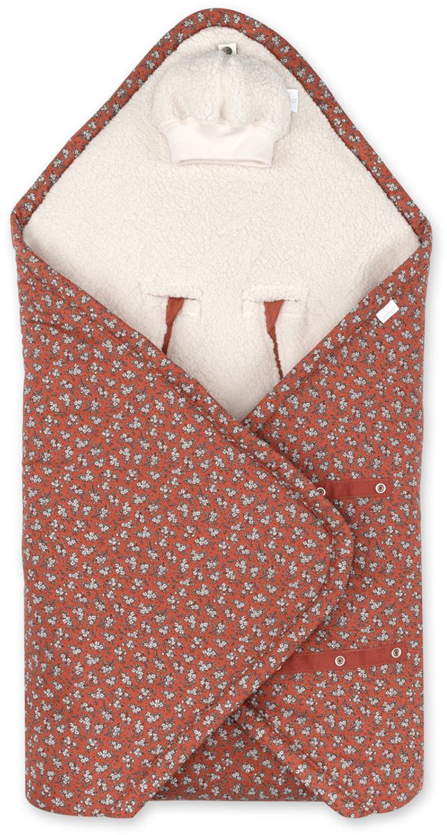 BEMINI Voetenzak - Biside 0-12m - Warme teddy - Heidi Karmozijn
