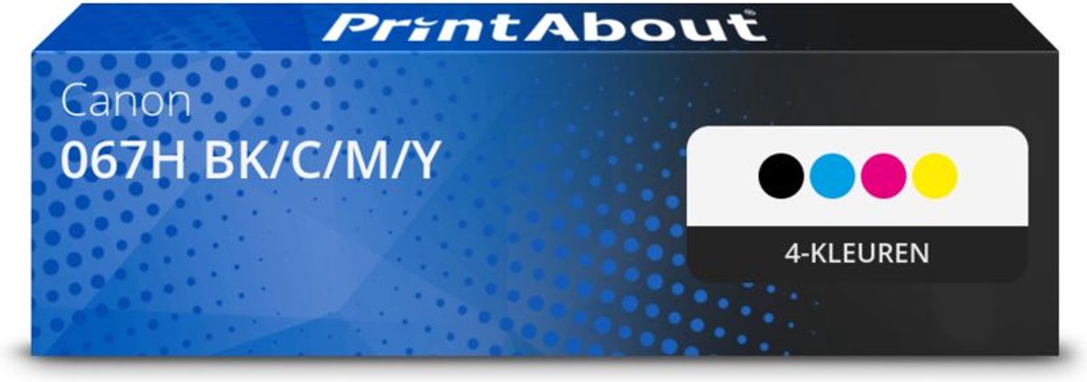 PrintAbout huismerk Toner 067H BK/C/M/Y 4-kleuren Multipack Hoge capaciteit geschikt voor Canon