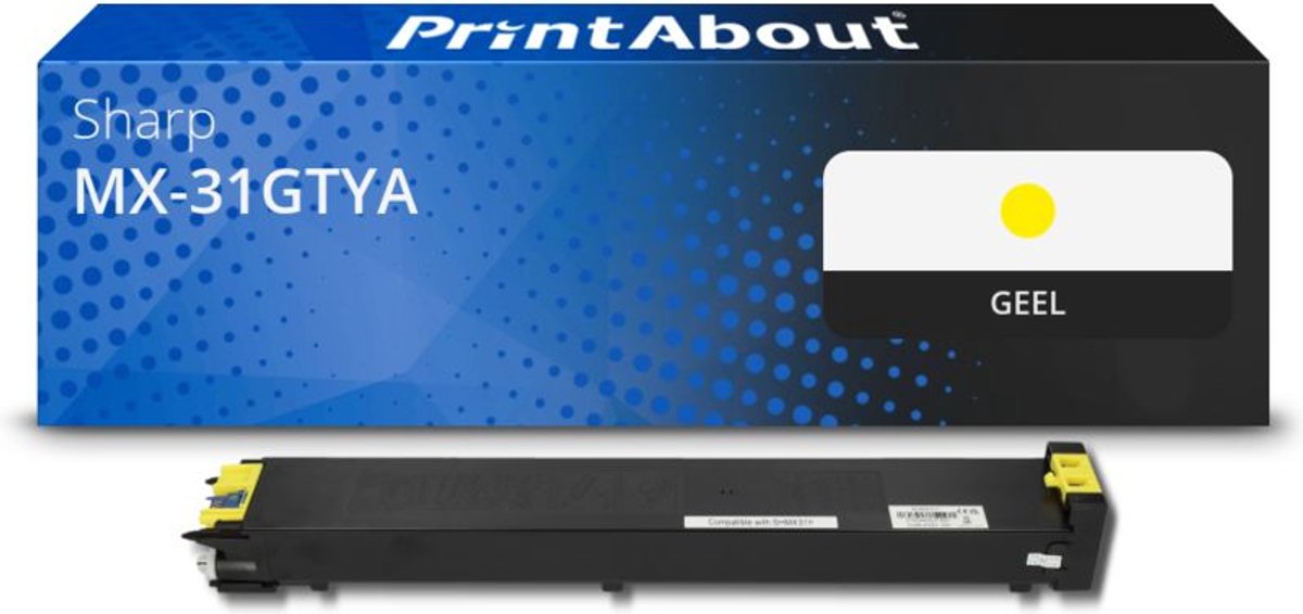 PrintAbout huismerk Toner MX-31GTYA Geel geschikt voor Sharp