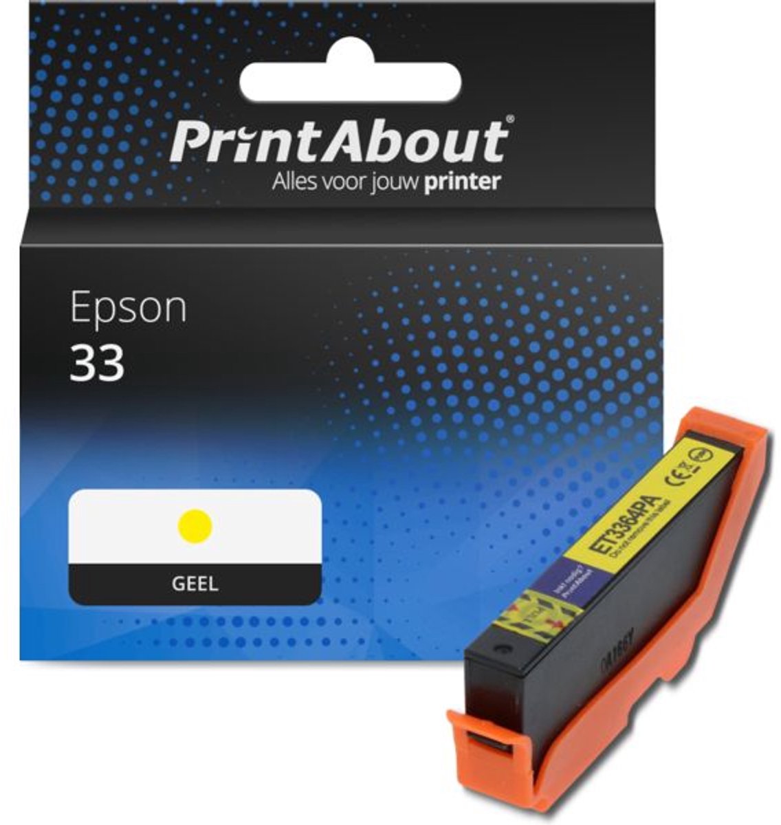 PrintAbout huismerk Inktcartridge 33 (C13T33444012) Geel geschikt voor Epson