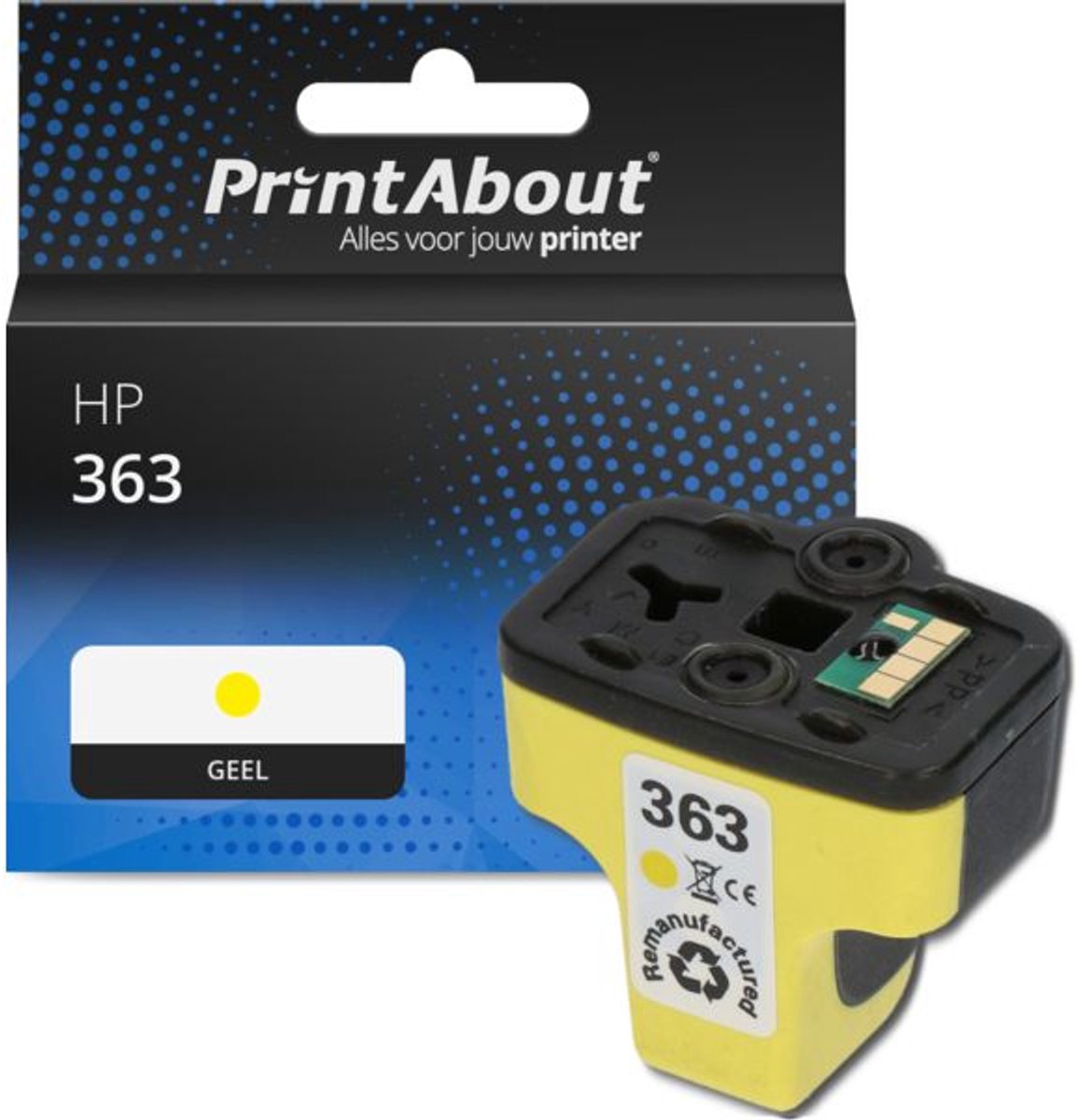 PrintAbout huismerk Inktcartridge 363 (C8773EE) Geel geschikt voor HP
