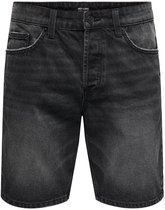 ONLY & SONS ONSEDGE PIM DNM SHORTS BOX VD Heren Broek - Washed Black