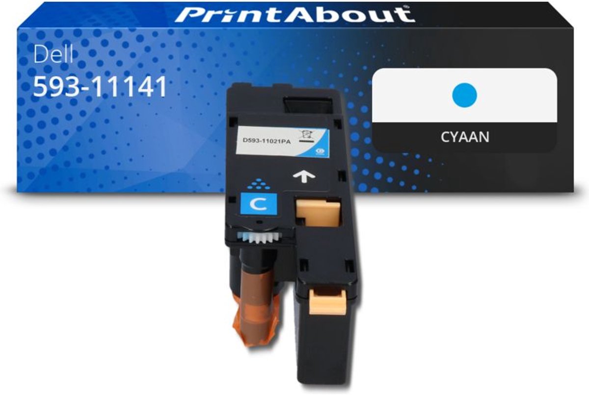 PrintAbout Huismerk Dell 593-11141 (C5GC3) Toner Cyaan