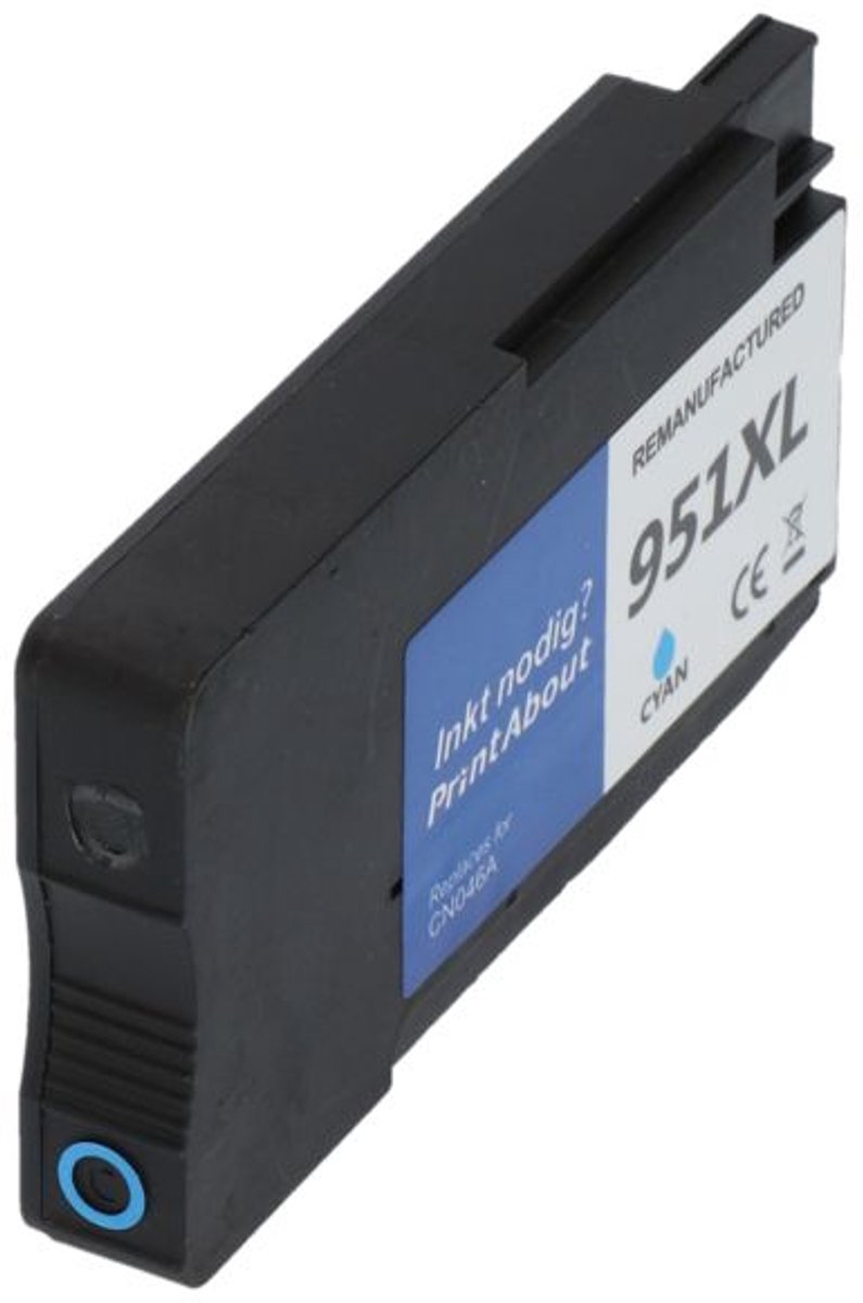 PrintAbout Huismerk HP 951XL (CN046AE) Inktcartridge Cyaan Hoge capaciteit