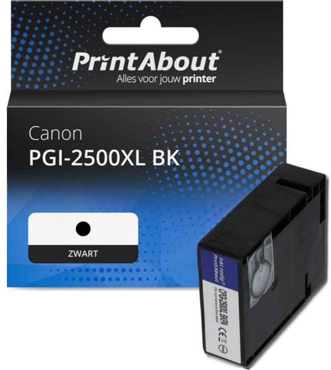 PrintAbout huismerk Inktcartridge PGI-2500XL BK Zwart Hoge capaciteit geschikt voor Canon