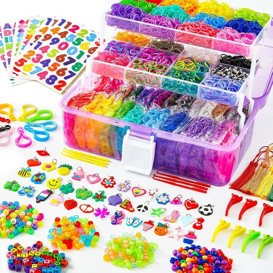 Bolke® - loombandjes - Loom - armbandjes maken meisjes - armbandjes maken - loombandjes starterspakket - loom elastiekjes - XL set 17500 stuks